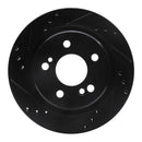 R1 92-95 Mercedes-Benz E420 Rear Left Drilled & Slotted Black Brake Rotor