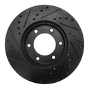 R1 93-98 Toyota T100 Front Right Drilled & Slotted Black Brake Rotor