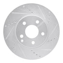 R1 03-09 Mercedes-Benz E350 Front Right Drilled & Slotted Silver Brake Rotor