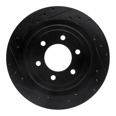 R1 21-25 Ford F-150 4WD Rear Left Drilled & Slotted Black Brake Rotor