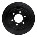 R1 21-25 Ford F-150 4WD Rear Left Drilled & Slotted Black Brake Rotor