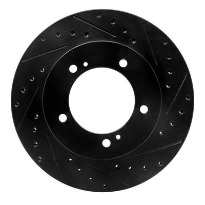 R1 96-98 Suzuki Sidekick Front Right Drilled & Slotted Black Brake Rotor