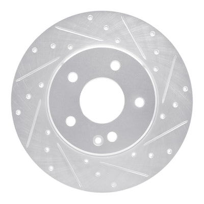 R1 97-98 Mercedes-Benz C230 Front Right Drilled & Slotted Silver Brake Rotor