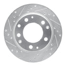 R1 69-83 Porsche 911 Rear Left Drilled & Slotted Silver Brake Rotor