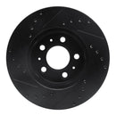 R1 95-97 Ford Crown Victoria Front Right Drilled & Slotted Black Brake Rotor