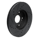 R1 03-07 Honda Accord Front & Rear Drilled & Slotted Black Brake Rotor Set