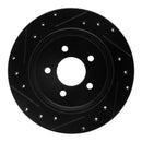 R1 03-11 Ford Crown Victoria Rear Drilled & Slotted Black Brake Rotor Set