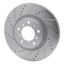 R1 01-06 BMW M3 Front Drilled & Slotted Silver Brake Rotor Set