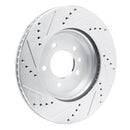 R1 20-25 Land Rover Defender 90 Rear Right Drilled & Slotted Silver Brake Rotor