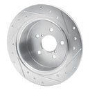 R1 12-23 Subaru Crosstrek Rear Left Drilled & Slotted Silver Brake Rotor
