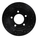 R1 76-86 Jeep Scrambler Front Left Drilled & Slotted Black Brake Rotor