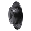 R1 01-03 Acura CL Rear Right Drilled & Slotted Black Brake Rotor