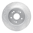 R1 15-25 Acura TLX Rear Drilled & Slotted Silver Brake Rotor Set
