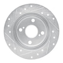 R1 87-92 Chevrolet Nova Rear Right Drilled & Slotted Silver Brake Rotor
