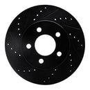 R1 02-07 Jeep Liberty Front Left Drilled & Slotted Black Brake Rotor