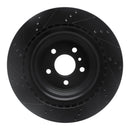 R1 13-19 Mercedes-Benz GLS450 Rear Right Drilled & Slotted Black Brake Rotor