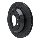 R1 -23 Porsche Cayenne Rear Left Drilled & Slotted Black Brake Rotor