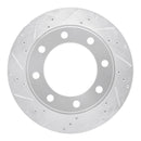 R1 99-05 Ford F-350 Super Duty Front Drilled & Slotted Silver Brake Rotor Set