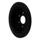R1 17-24 Nissan Titan Rear Left Drilled & Slotted Black Brake Rotor