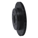 R1 86-91 Mazda RX-7 Rear Right Drilled & Slotted Black Brake Rotor