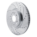 R1 17-25 Buick Enclave Front & Rear Drilled & Slotted Silver Brake Rotor Set