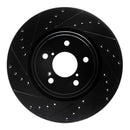 R1 17-20 Acura MDX Front Left Drilled & Slotted Black Brake Rotor