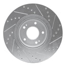 R1 15-21 Kia SEDONA Front Left Drilled & Slotted Silver Brake Rotor