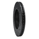 R1 07-20 Acura MDX Front Left Drilled & Slotted Black Brake Rotor