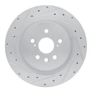 R1 20-25 Lexus RX350 Rear Left Drilled & Slotted Silver Brake Rotor
