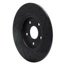 R1 12-20 Chrysler Town & Country Rear Left Drilled & Slotted Black Brake Rotor