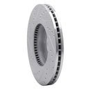R1 2007-2009 Hyundai Santa Fe Front Right Drilled & Slotted Silver Brake Rotor