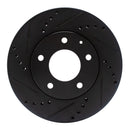 R1 95-06 Mazda Millenia Front Left Drilled & Slotted Black Brake Rotor