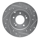 R1 05-20 Hyundai TUCSON Rear Left Drilled & Slotted Silver Brake Rotor