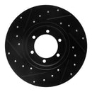 R1 78-82 Nissan 620 Pickup Front Right Drilled & Slotted Black Brake Rotor