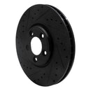 R1 03-05 Jaguar S-Type Front Left Drilled & Slotted Black Brake Rotor
