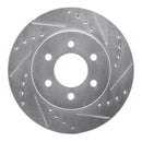 R1 1991-1996 Dodge Dakota 4WD Front Right Drilled & Slotted Silver Brake Rotor