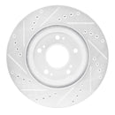 R1 04-12 Mitsubishi Eclipse Front Right Drilled & Slotted Silver Brake Rotor