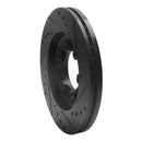 R1 92-02 Acura SLX Front Left Drilled & Slotted Black Brake Rotor