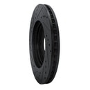 R1 08-11 Nissan Pathfinder Front Right Drilled & Slotted Black Brake Rotor