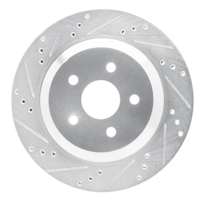 R1 04-07 Ford Freestar Rear Left Drilled & Slotted Silver Brake Rotor