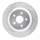 R1 04-07 Ford Freestar Rear Left Drilled & Slotted Silver Brake Rotor