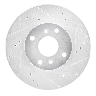 R1 98-99 Acura CL Front Right Drilled & Slotted Silver Brake Rotor