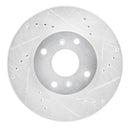 R1 98-99 Acura CL Front Right Drilled & Slotted Silver Brake Rotor