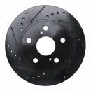 R1 89-92 Toyota Cressida Front Left Drilled & Slotted Black Brake Rotor