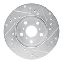 R1 87-91 Toyota Camry Front Left Drilled & Slotted Silver Brake Rotor