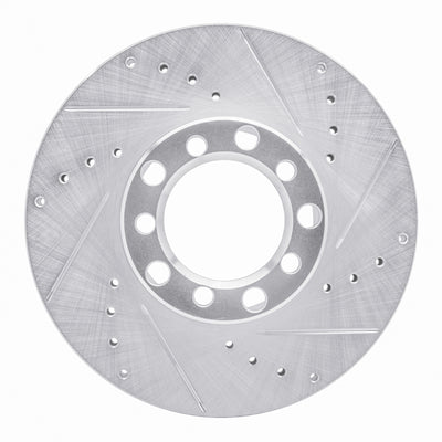 R1 79-85 Mercedes-Benz 300SD Front Right Drilled & Slotted Silver Brake Rotor