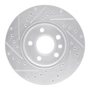 R1 96-00 Volkswagen EuroVan Front Right Drilled & Slotted Silver Brake Rotor