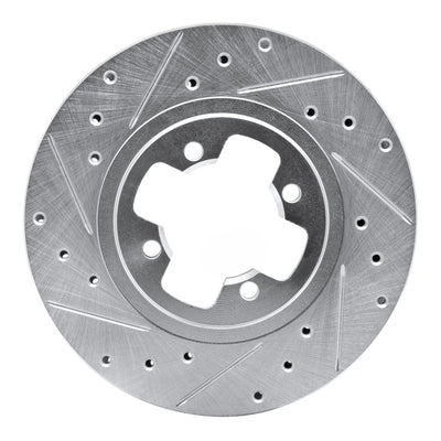 R1 81-88 Nissan Maxima Front Left Drilled & Slotted Silver Brake Rotor
