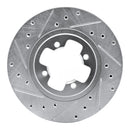 R1 81-88 Nissan Maxima Front Left Drilled & Slotted Silver Brake Rotor