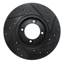 R1 70-73 Nissan 240Z Front Left Drilled & Slotted Black Brake Rotor